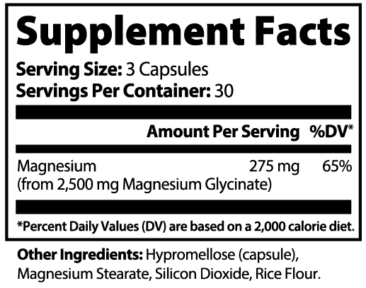 Magnesium Glycinate | Deep Sleep, Muscle Relaxation & Nerve Support | 2500mg High Absorption (90 Capsules)