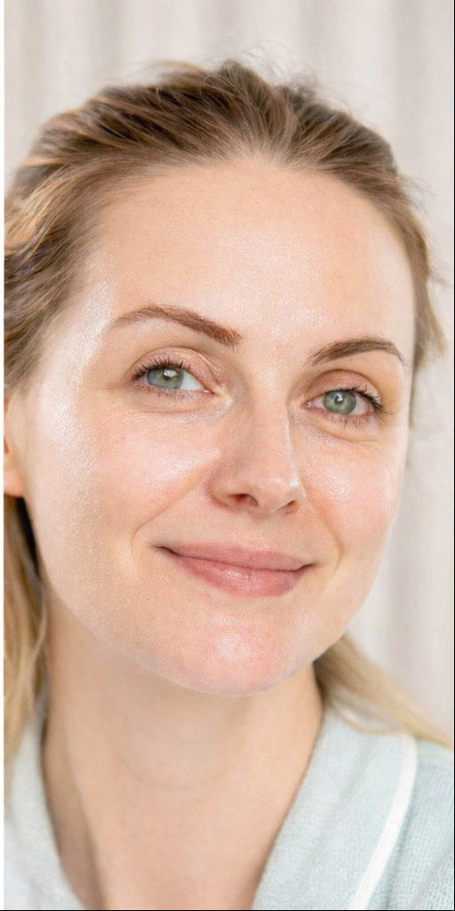 An after comparison photo from Vita Boost Max results, showing a woman with bright, refreshed eyes and clear skin following consistent, restful sleep.
